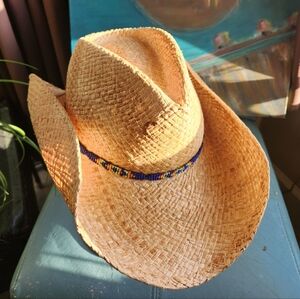 CHARLIE 1 HORSE Bend RIM Shapable Logo Festival Gold Wicker Sun Beach Straw HAT